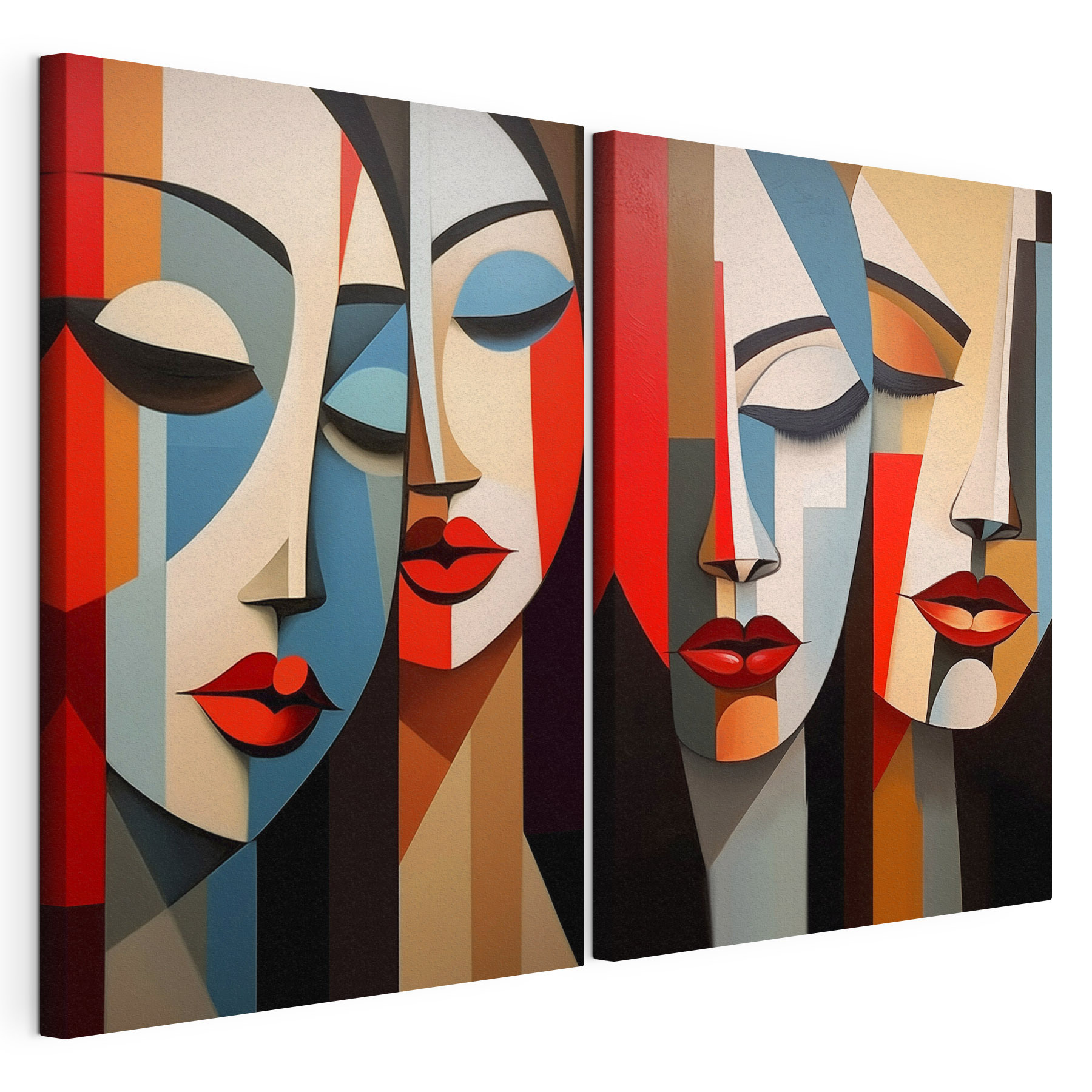 Collage of a painting of a woman's face