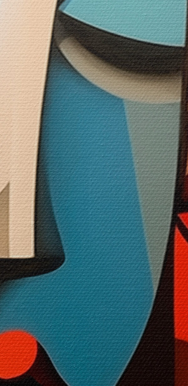Collage of a painting of a woman's face
