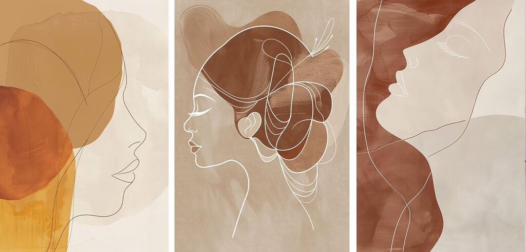 Collage of a woman's profile