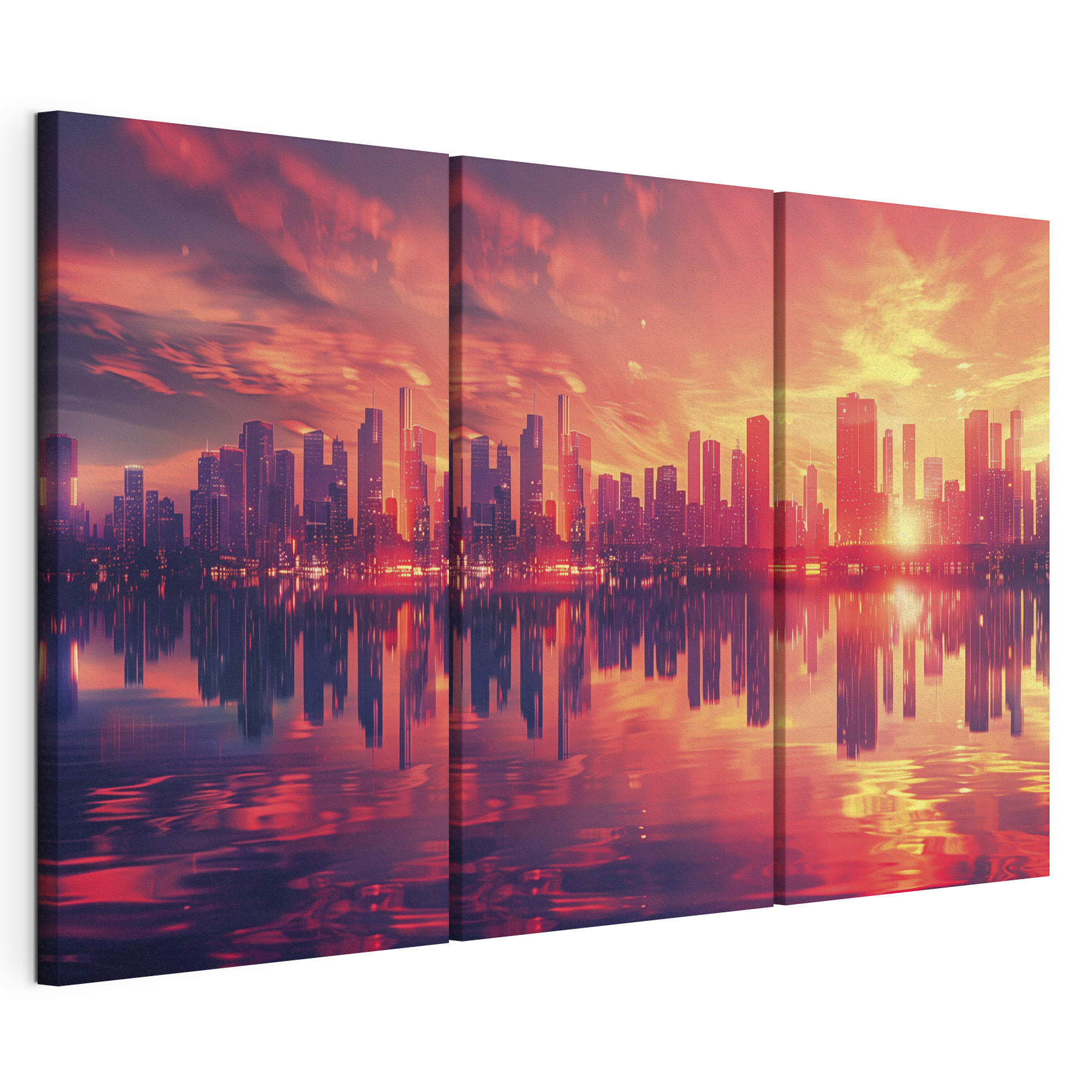 City skyline with a body of water