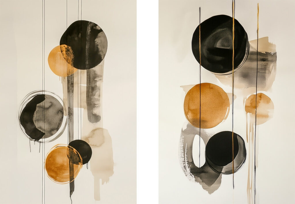 Painting of circles and lines Painting of circles and lines