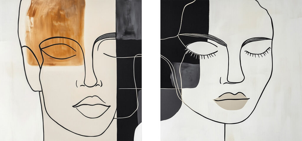 Painting of a woman's face