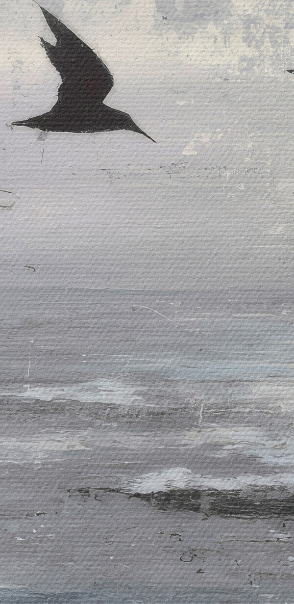 Group of birds flying over water