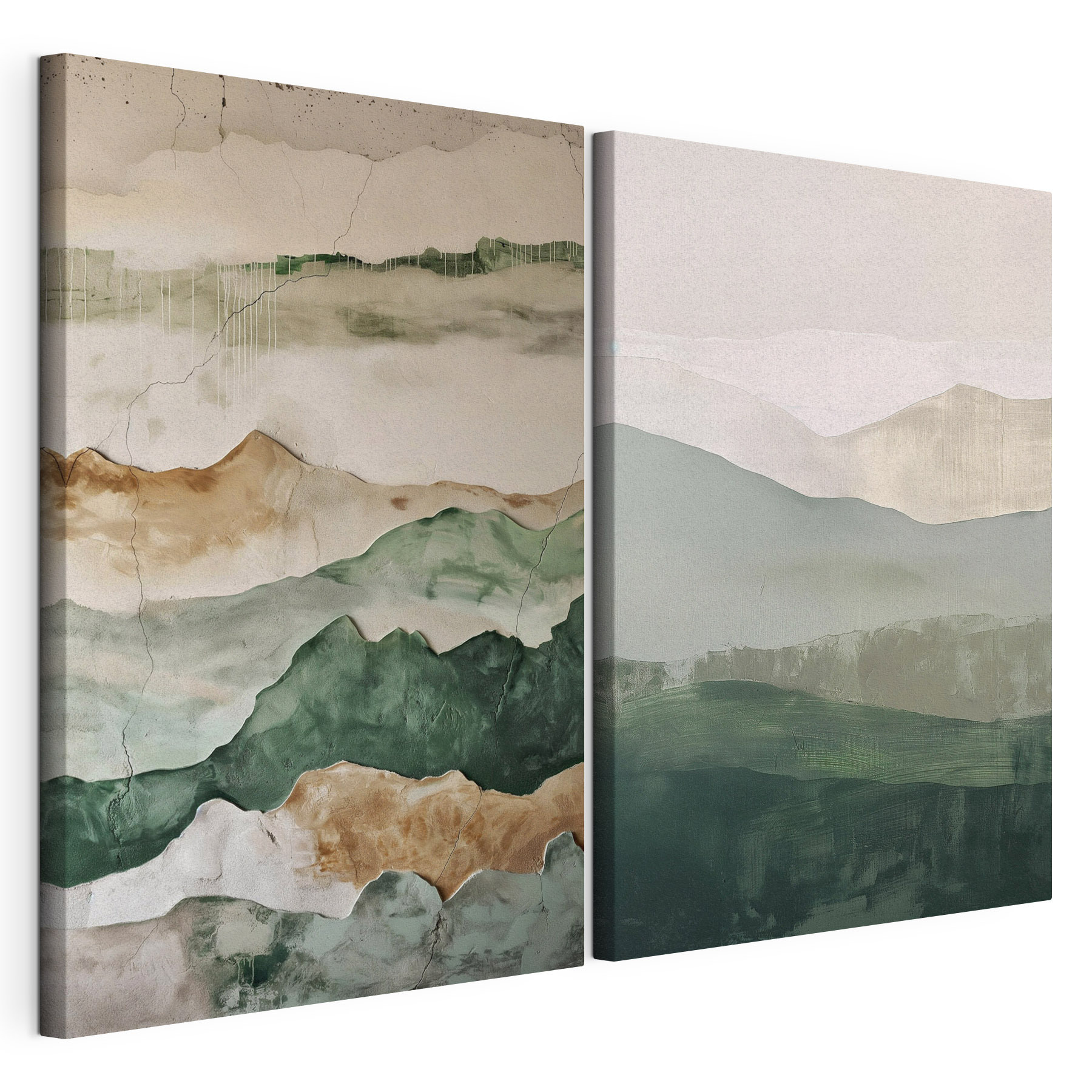 Painting of mountains and a crack in the wall Painting of mountains and a crack in the wall