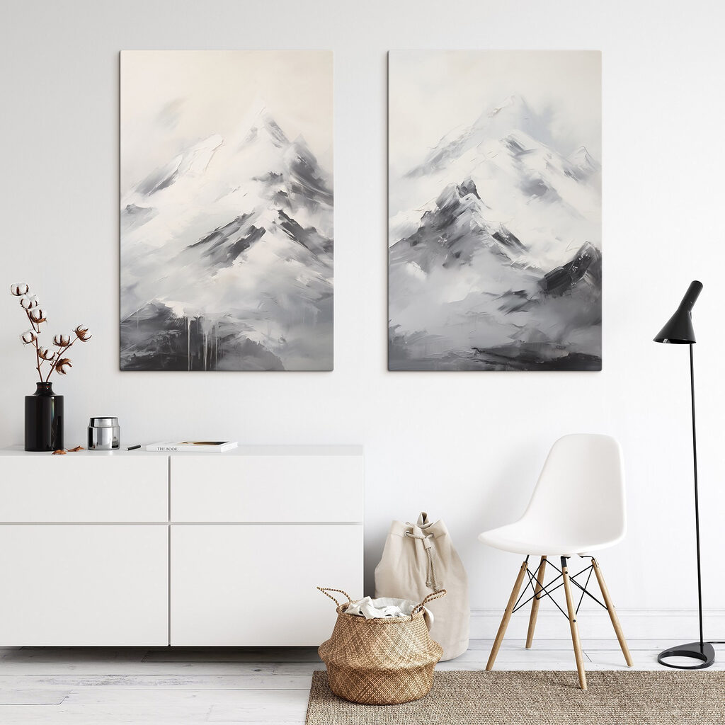 Painting of a mountain range Painting of a mountain range
