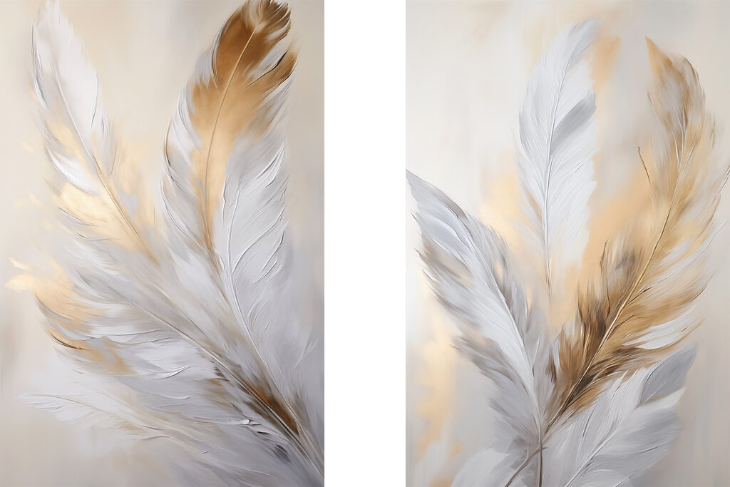 Delicate feathers in soft hues Delicate feathers in soft hues