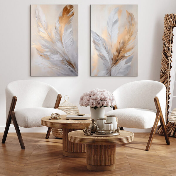 Delicate feathers in soft hues Delicate feathers in soft hues