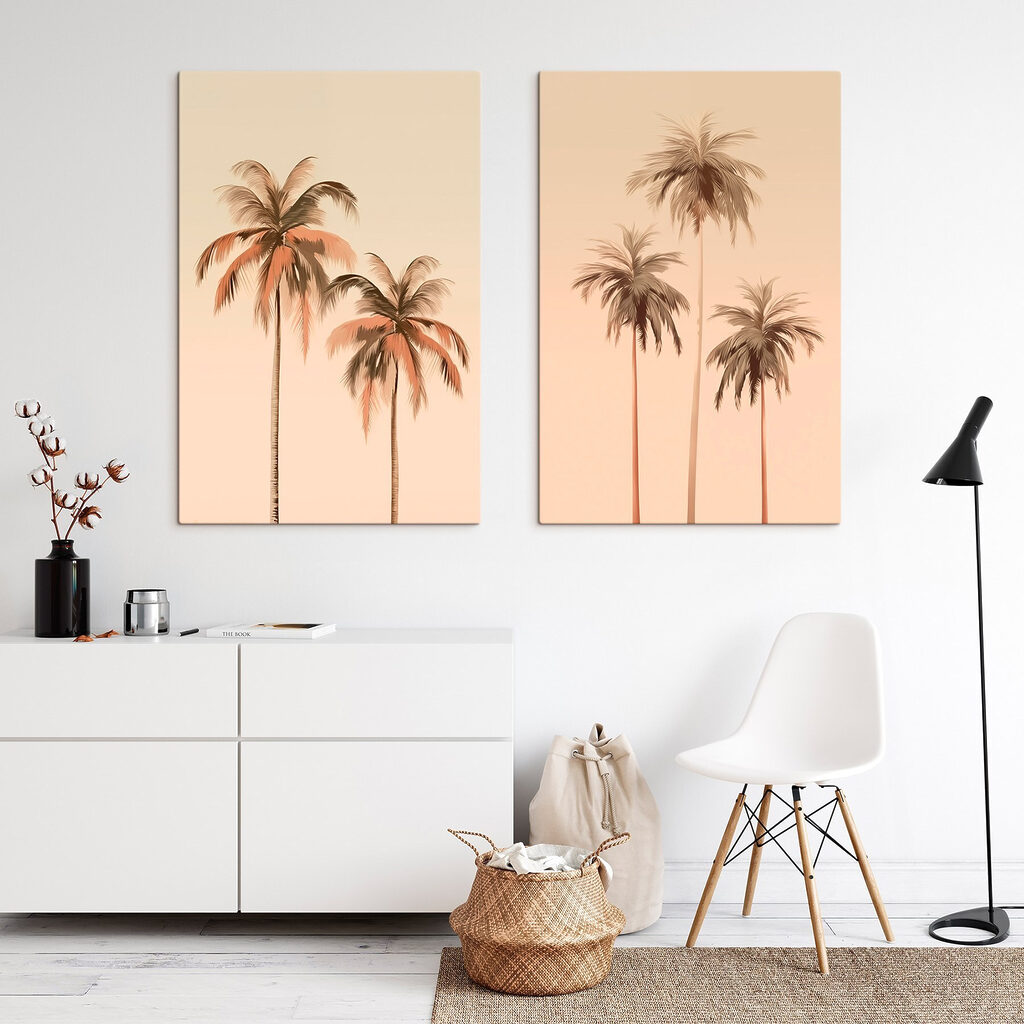 Palm trees on a pink background Palm trees on a pink background