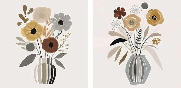 Painting of flowers in a vase Painting of flowers in a vase