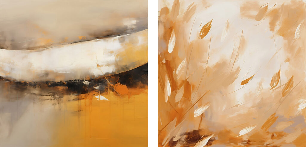 Two paintings of plants and flowers Two paintings of plants and flowers