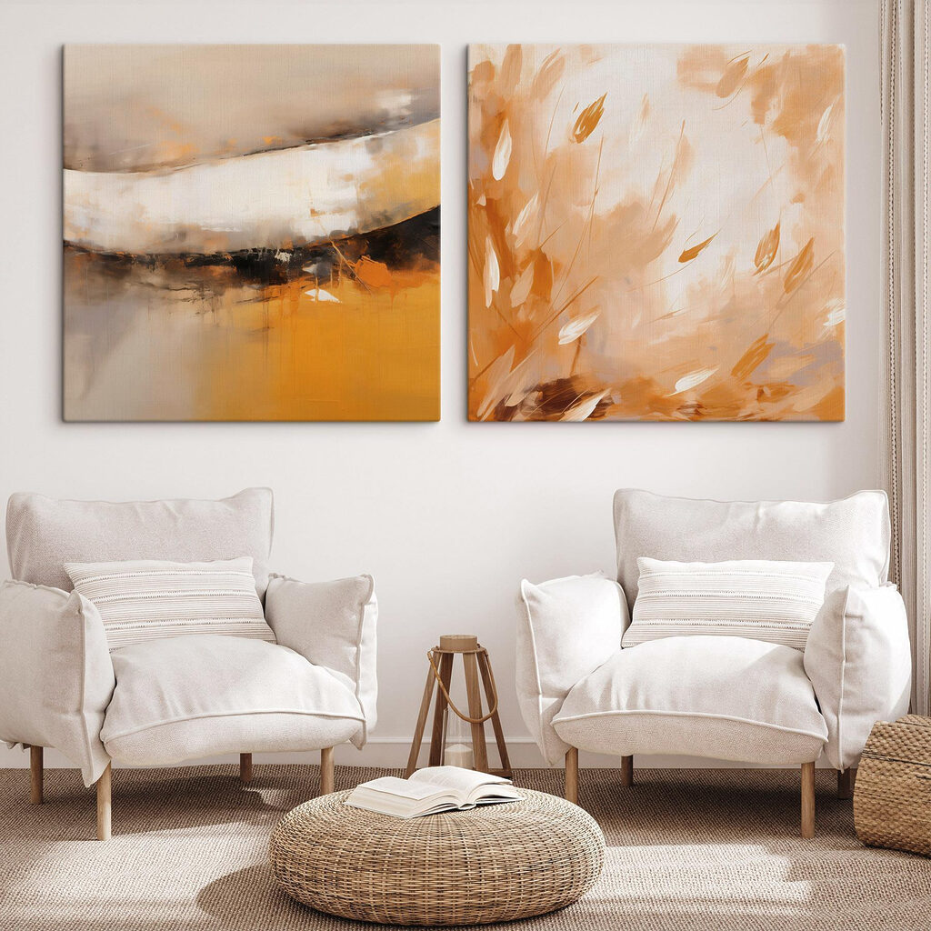 Two paintings of plants and flowers Two paintings of plants and flowers