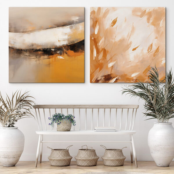 Two paintings of plants and flowers Two paintings of plants and flowers