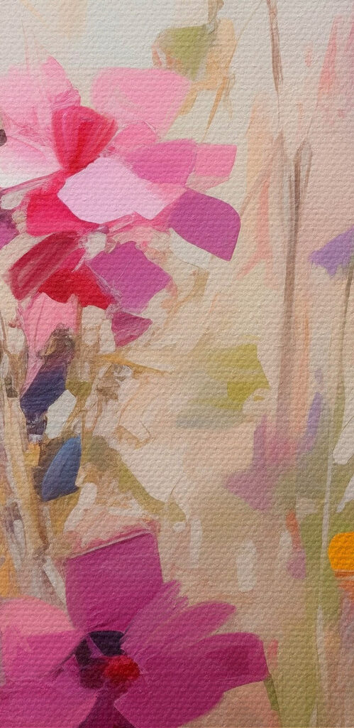 Painting of flowers in a field Painting of flowers in a field