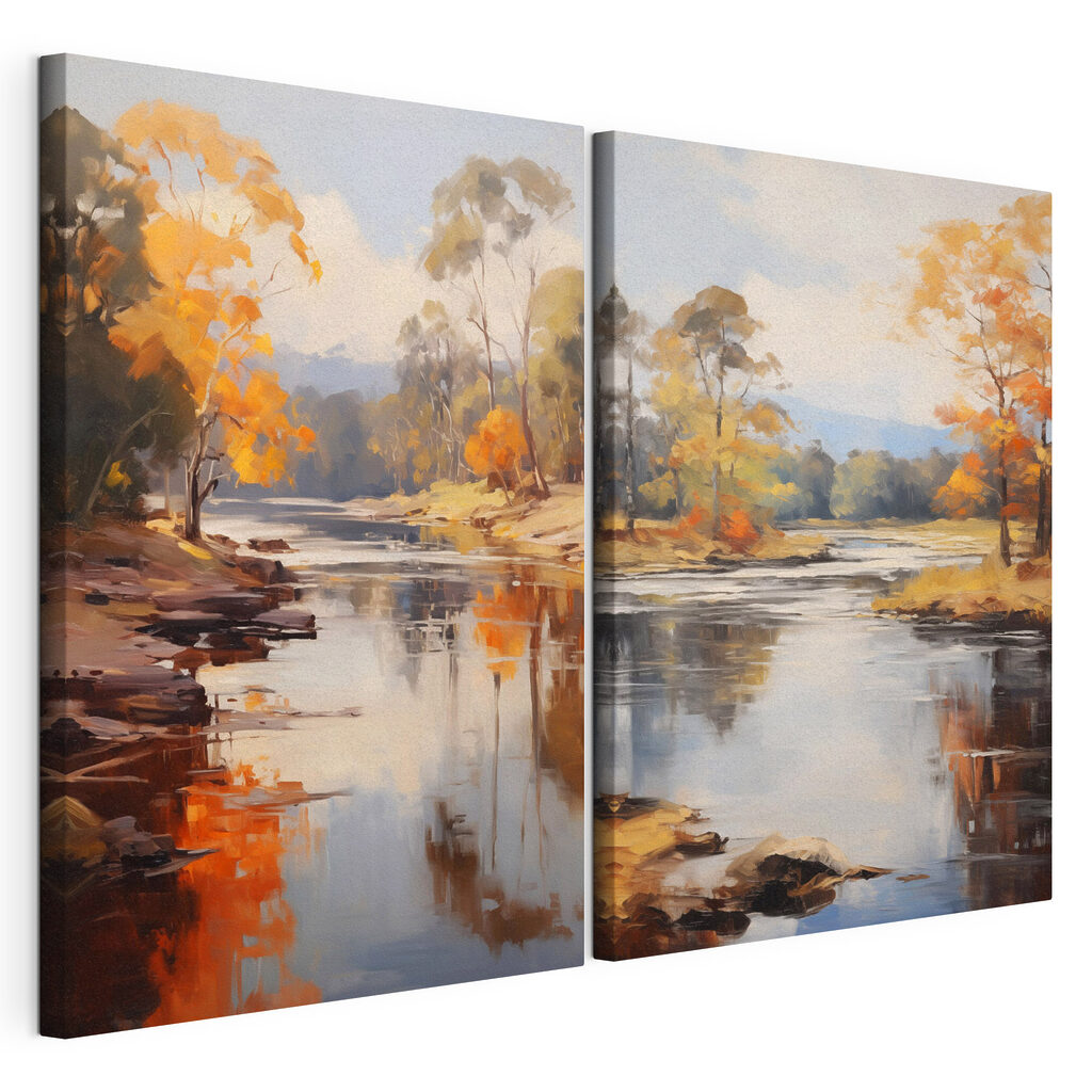 River with trees and a cloudy sky