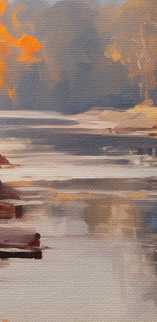 River with trees and a cloudy sky