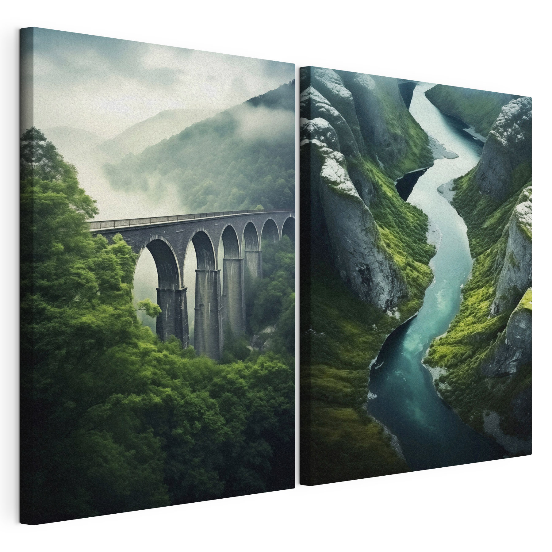 River between two bridges