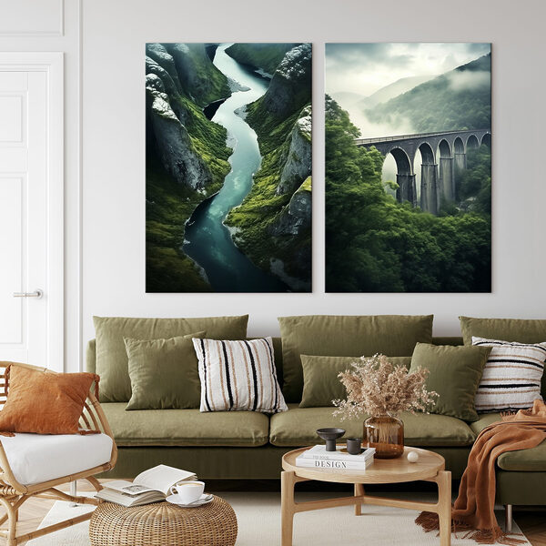 River between two bridges