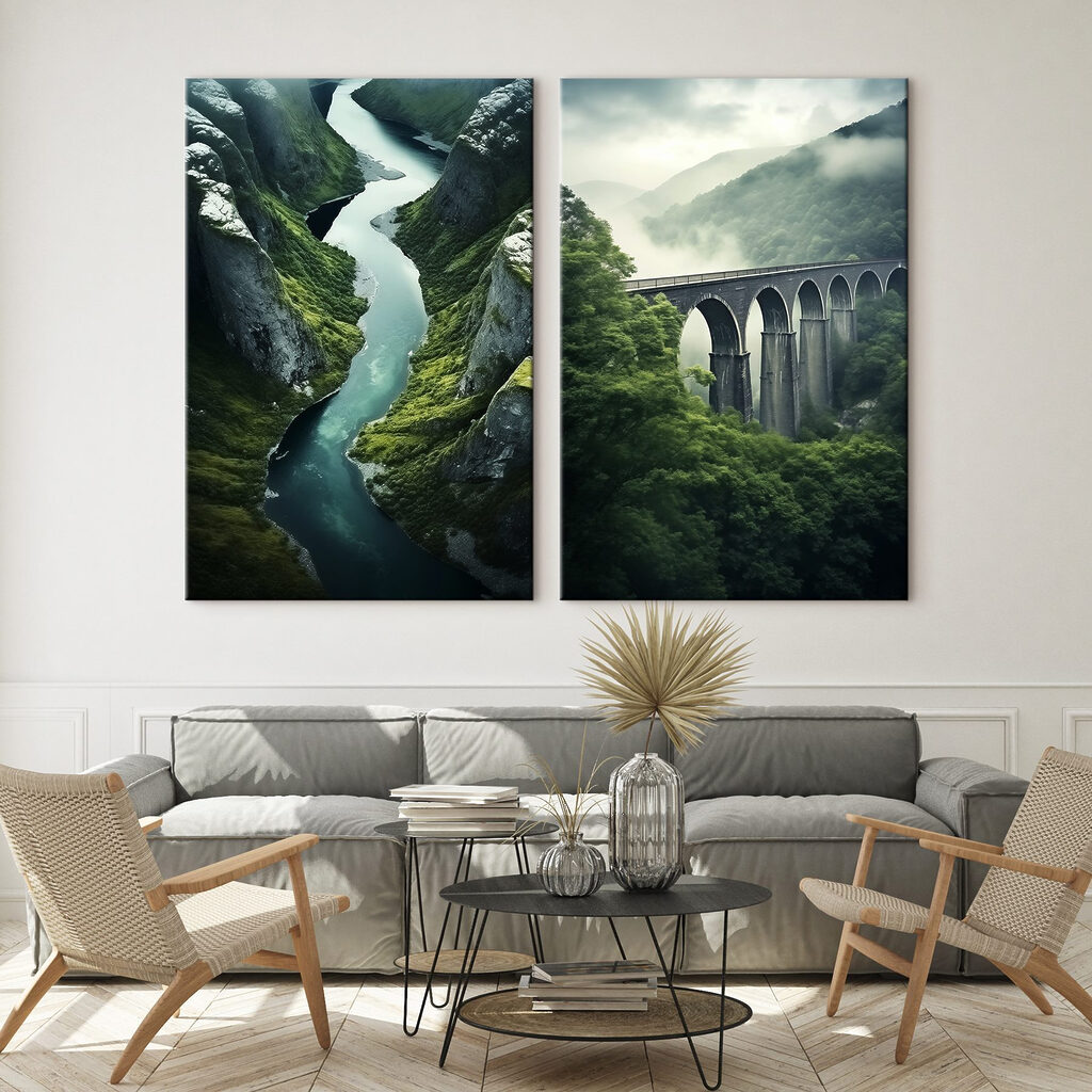 River between two bridges