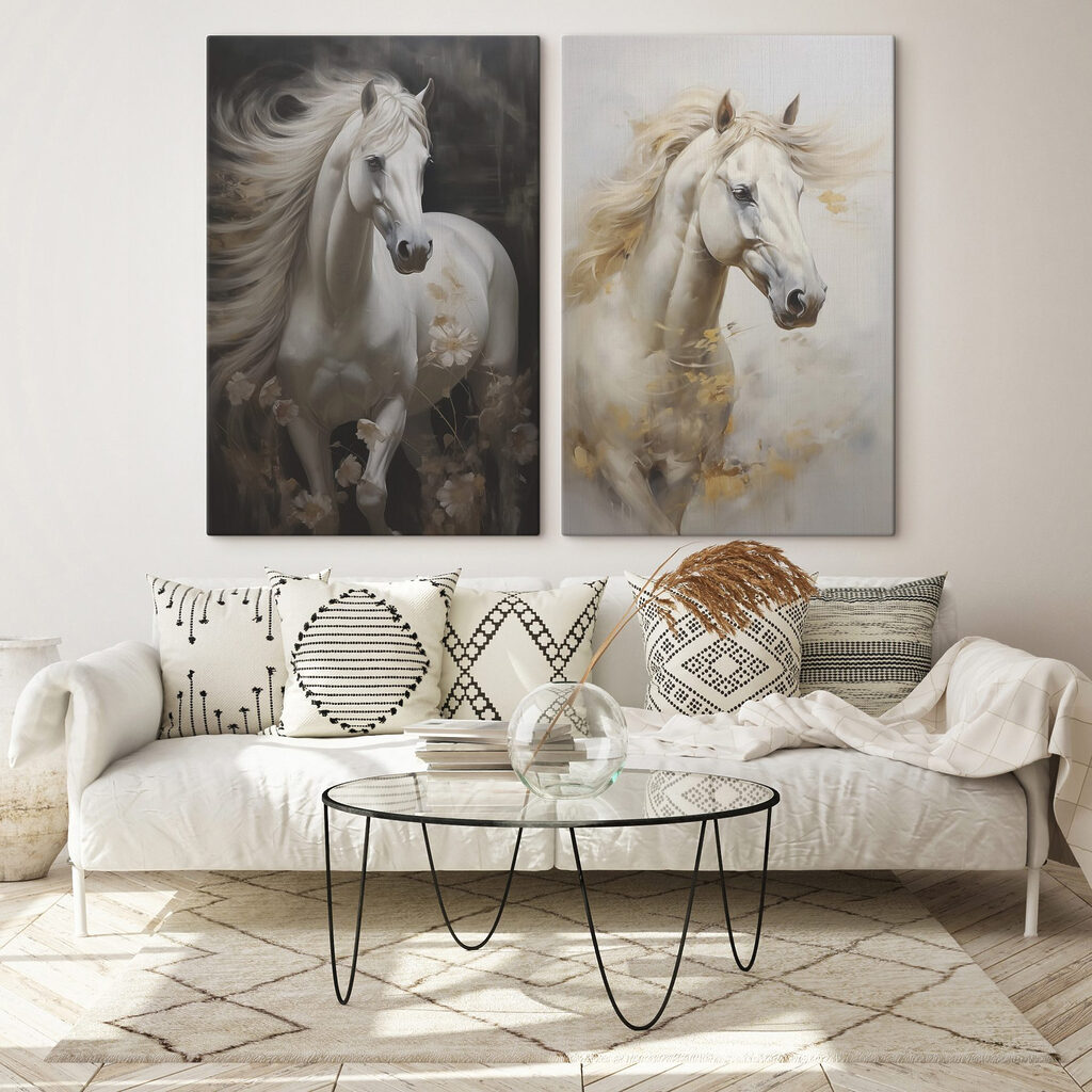 Painting of a white horse Painting of a white horse