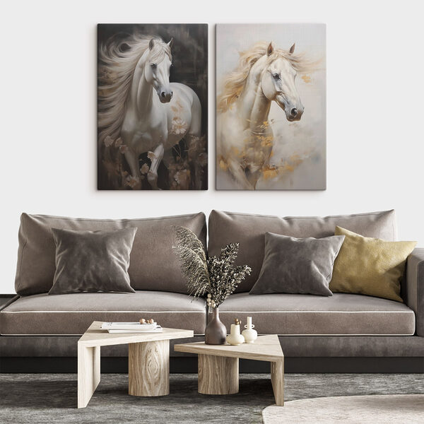 Painting of a white horse Painting of a white horse