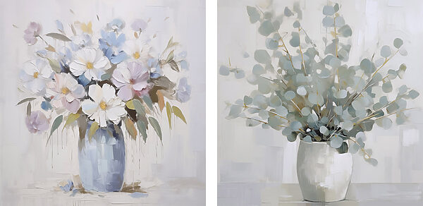Painting of flowers in a vase