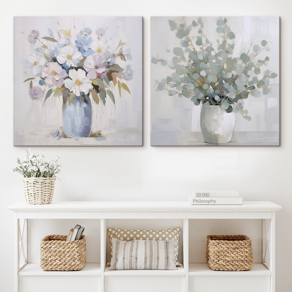 Painting of flowers in a vase