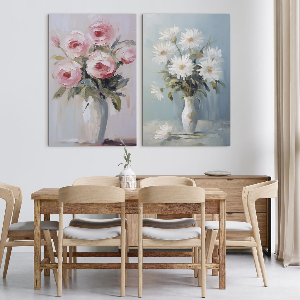 Painting of flowers in a vase Painting of flowers in a vase