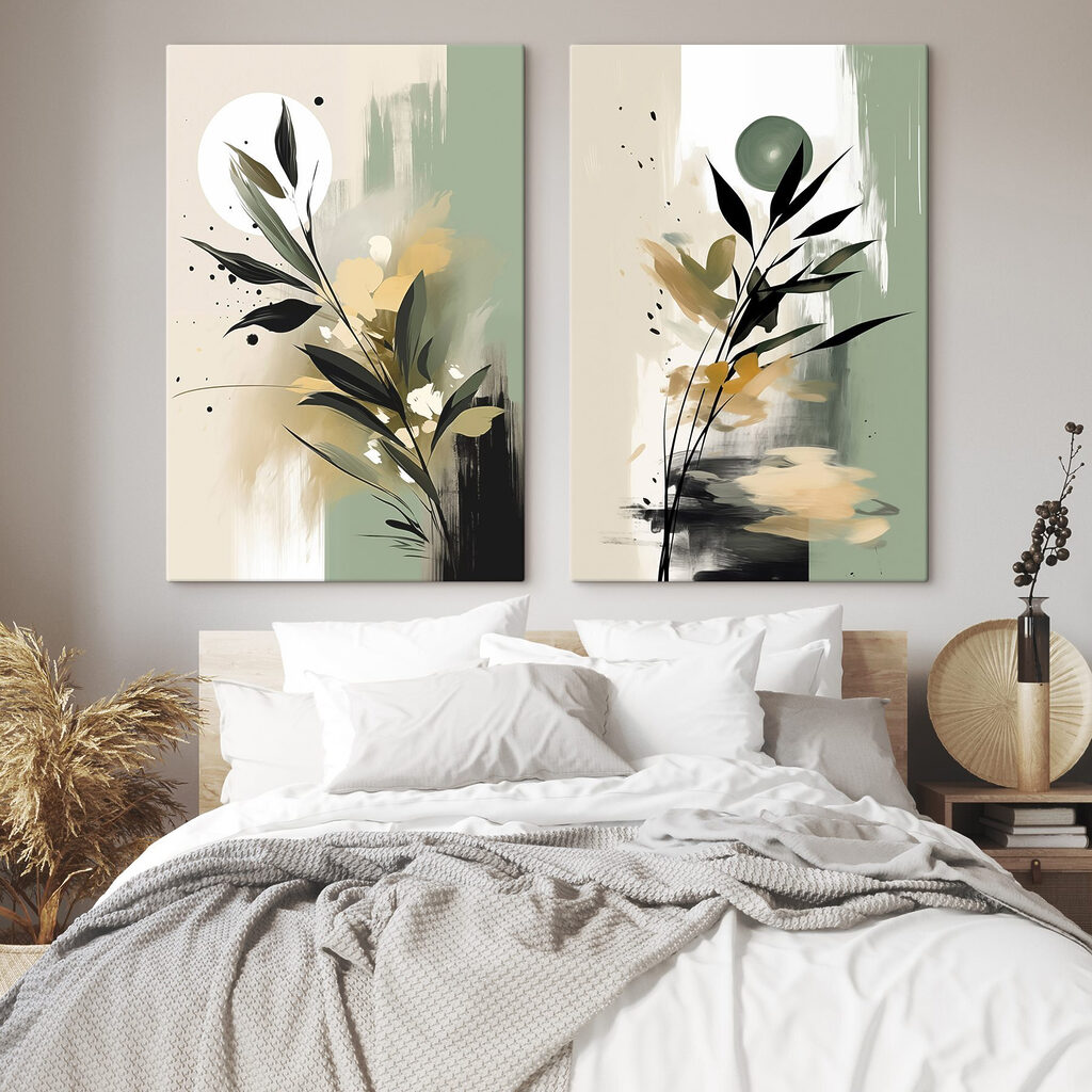 Painting of flowers and leaves Painting of flowers and leaves