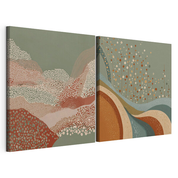 Two paintings of a landscape Two paintings of a landscape