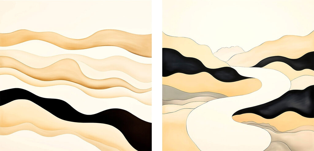 Painting of a man in a desert Painting of a man in a desert