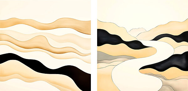 Painting of a man in a desert Painting of a man in a desert