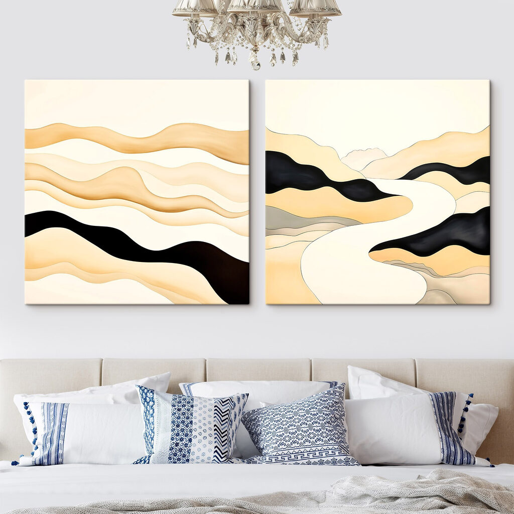 Painting of a man in a desert Painting of a man in a desert