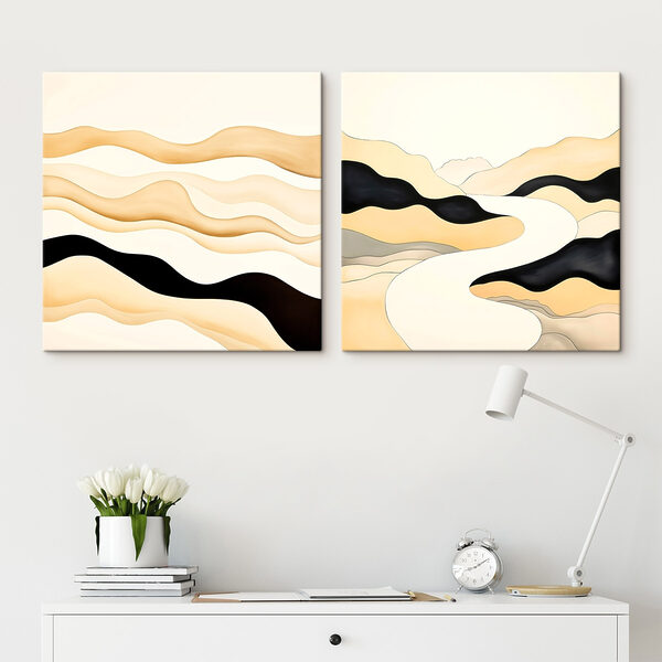 Painting of a man in a desert Painting of a man in a desert
