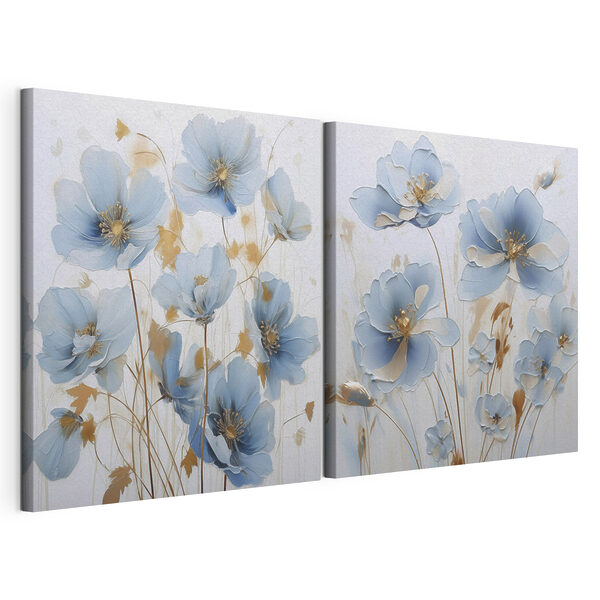 Painting of flowers on a white surface
