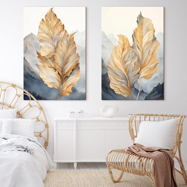 Autumn leaves against serene background Autumn leaves against serene background