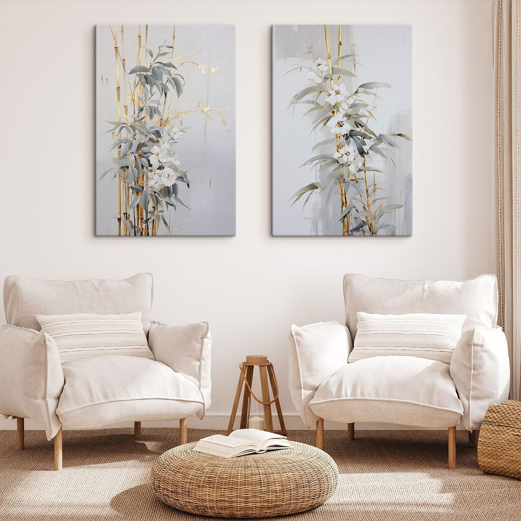 Painting of flowers and leaves Painting of flowers and leaves
