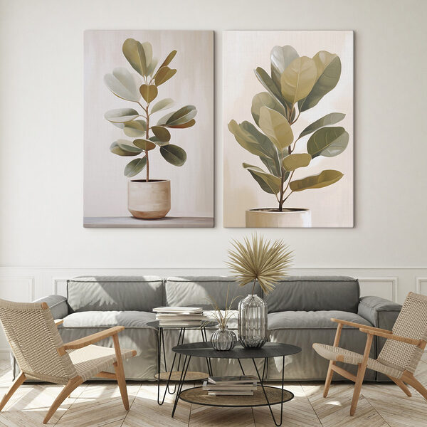 Potted plant in a white pot
