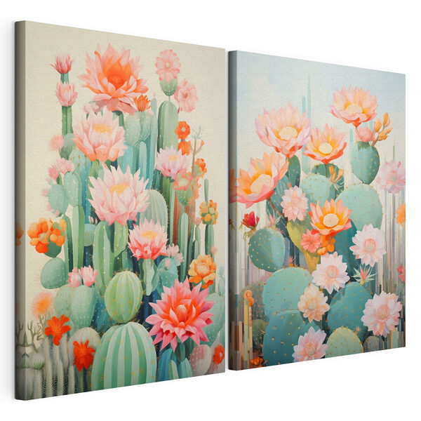 Painting of flowers and cactuses