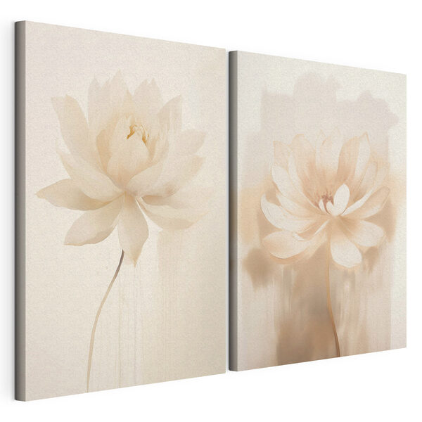 Модульний друк на полотні Модульний друк на полотні Вишукані квіти в ніжних відтінках (Артикул: m01087)