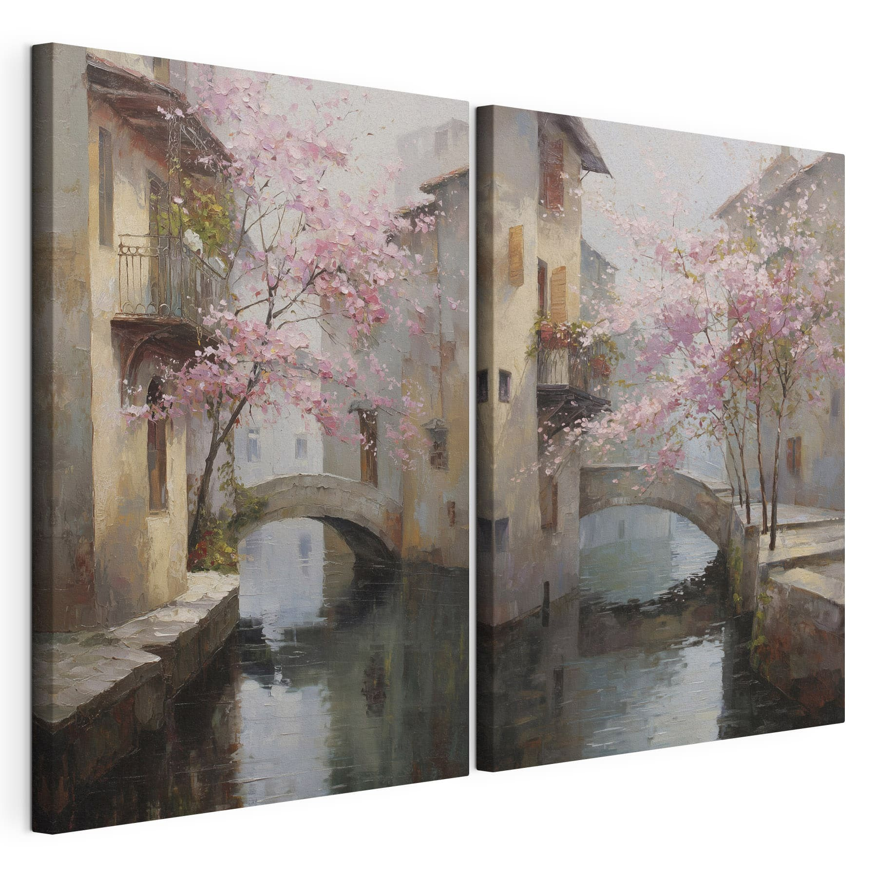 Painting of a bridge over a river Painting of a bridge over a river