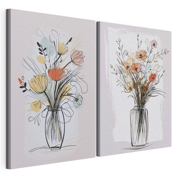 Painting of flowers in a vase Painting of flowers in a vase