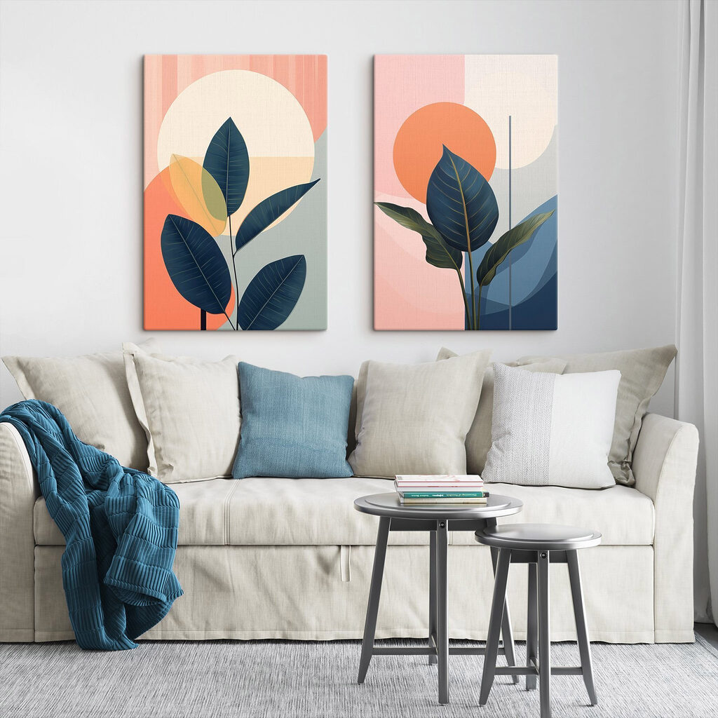 - Lush leaves against vibrant backgrounds - Lush leaves against vibrant backgrounds