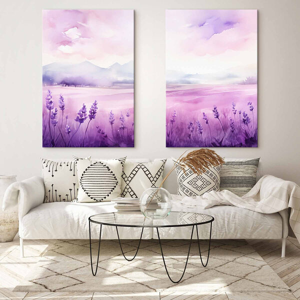 Painting of a lavender field Painting of a lavender field