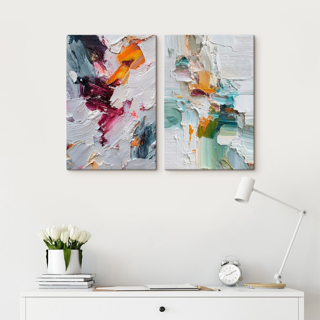 Vibrant colors dance across the canvas Vibrant colors dance across the canvas