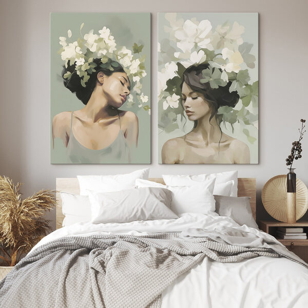 Woman with flowers in her hair Woman with flowers in her hair