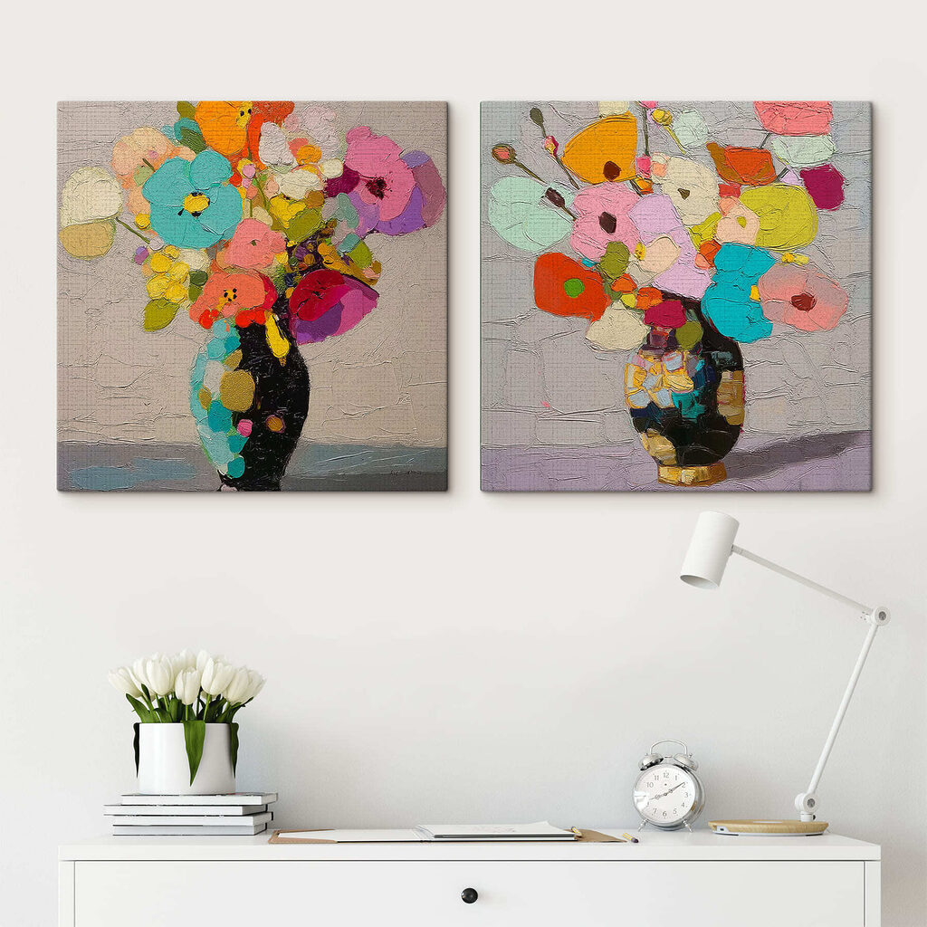 Painting of flowers in a vase Painting of flowers in a vase
