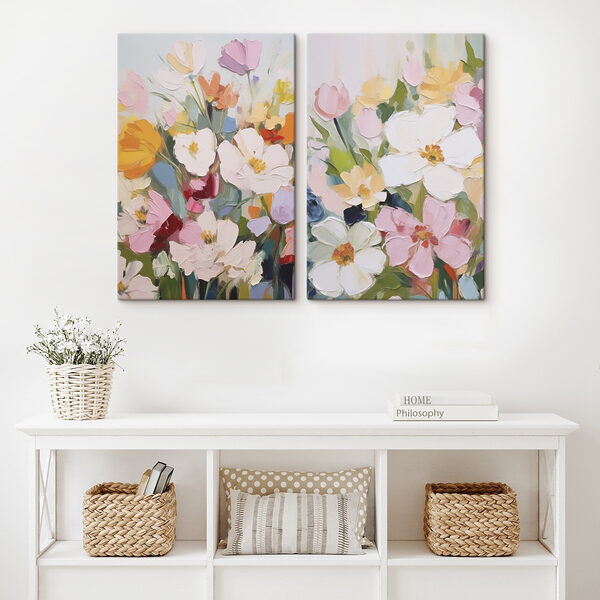 Painting of flowers on canvas Painting of flowers on canvas