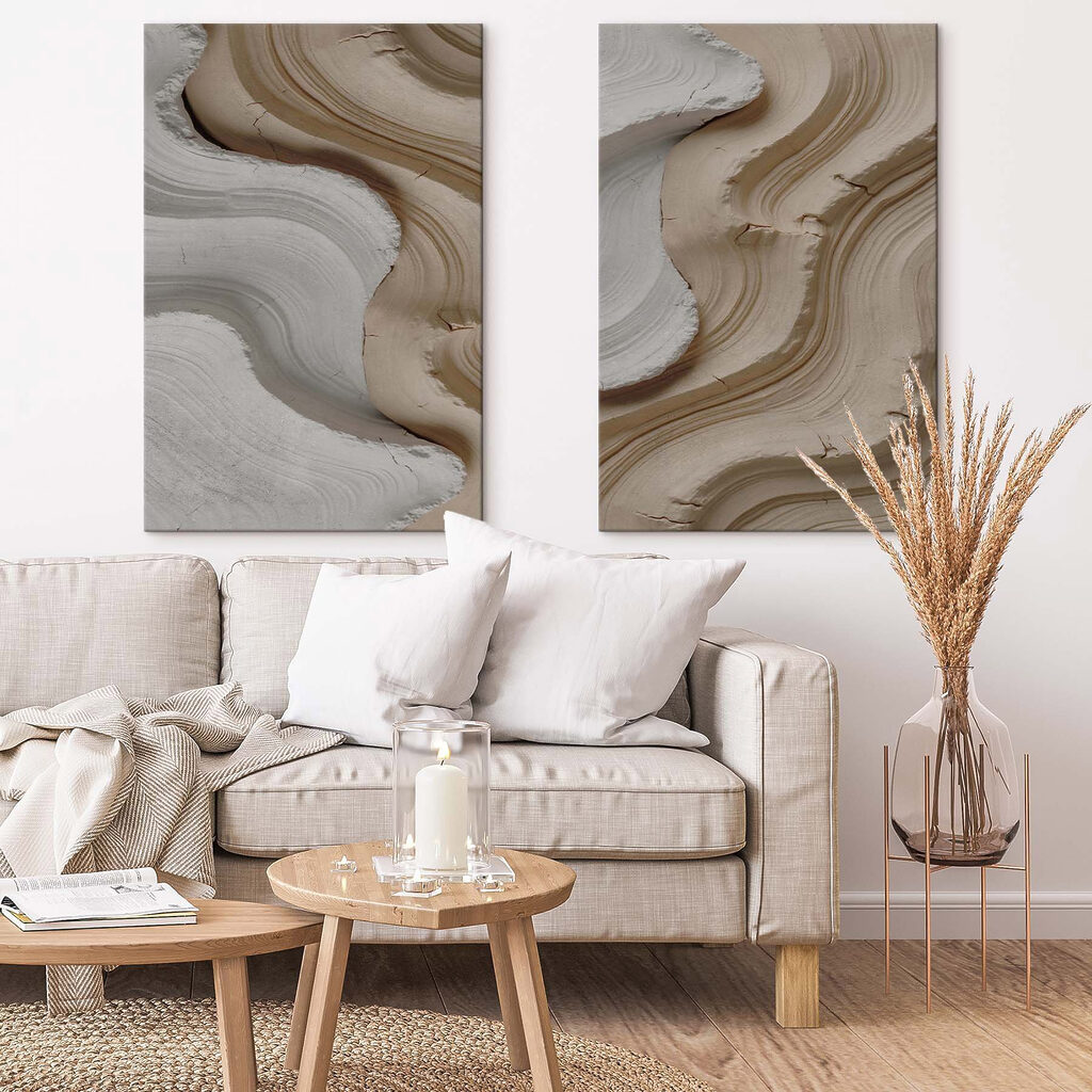 - Flowing curves in earth tones - Flowing curves in earth tones