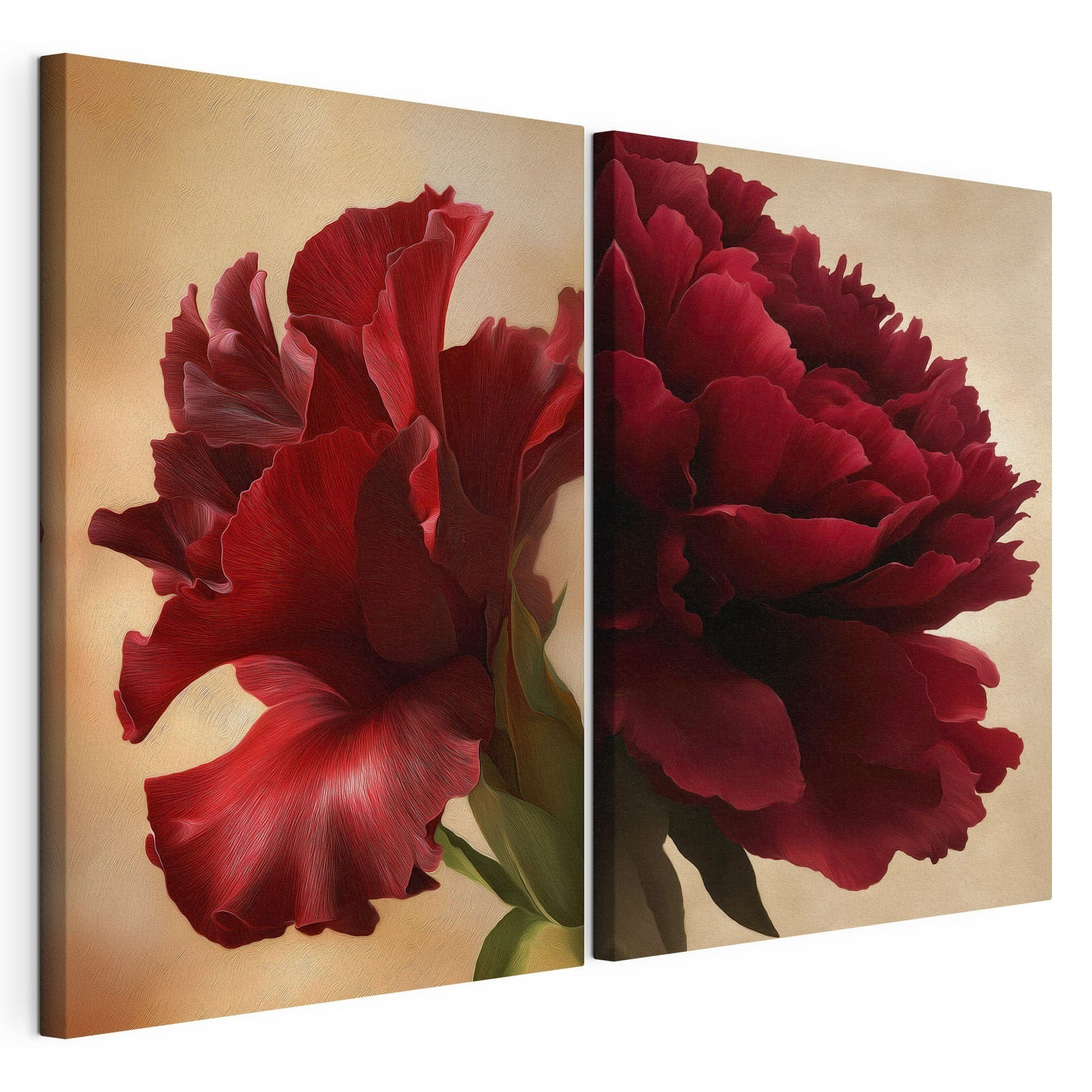 Vibrant petals in rich crimson tones Vibrant petals in rich crimson tones