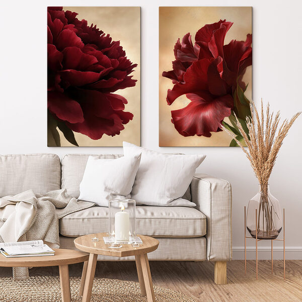 Vibrant petals in rich crimson tones Vibrant petals in rich crimson tones